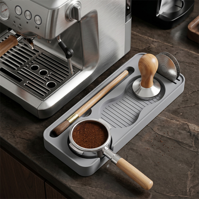 Coffee Distribution Tool - محطة ضغط القهوة الإسبريسو من السيليكون،