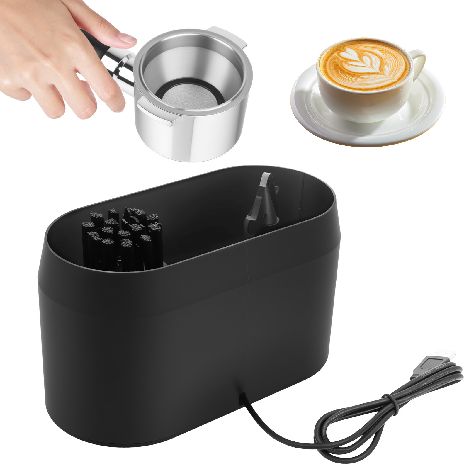 Coffee Equipment Holder - منظف صندوق القهوة الأوتوماتيكي الكهربائي، طقم