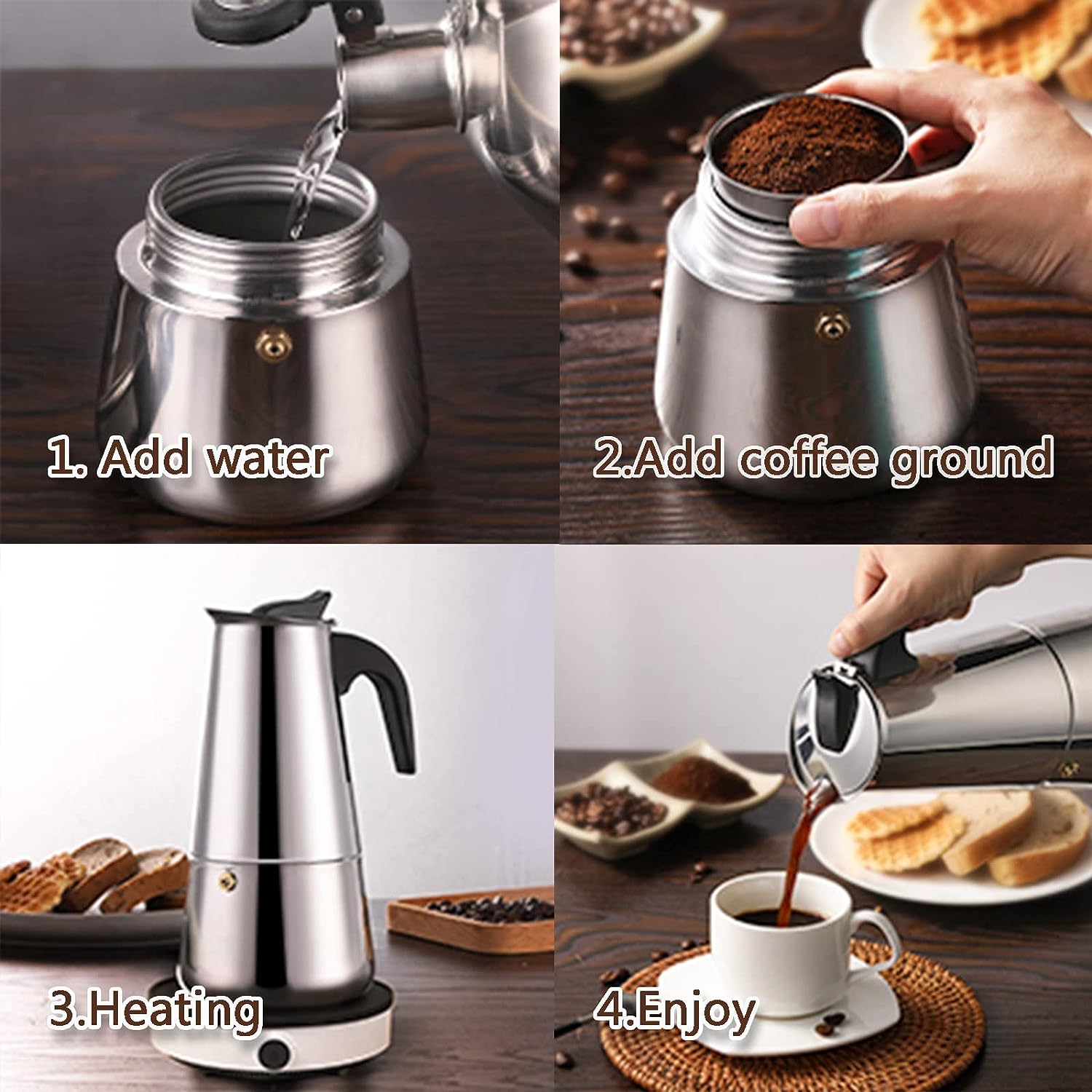 4/أكواب-ماكينة صنع قهوة موكا - مراجعة Quality Coffee Equipment وسعره